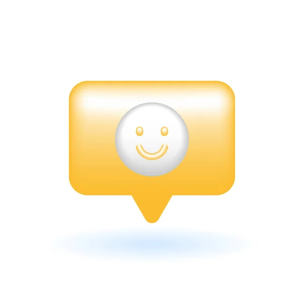 Smile Happy Emoji Speech Bubble Icon Marketing Online Shopping Konzept — Stockvektor