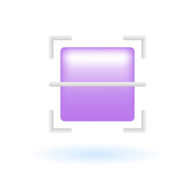 3D Tarama Ödeme QR Barkod Simgesi. Çevrimiçi Alışveriş Finans Konsepti. Parlak Cam Plastik Pastel Rengi. Minimum Sevimli Gerçekçi Çizgi Film Tarzı. 3B Render Vektör Simgesi UX Kullanıcı Arayüzü İzole Resimleri.