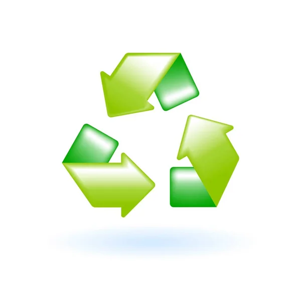 Ícone Sinal Reciclagem Símbolo Reciclagem Conceito Ambiente Eco Sustentabilidade Cor — Vetor de Stock