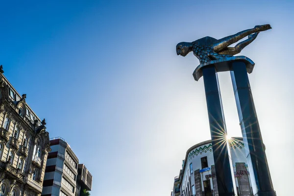 Vigo Spain October 2022 Sculpture Sireno Puerta Del Sol Vigo — Stock Photo, Image