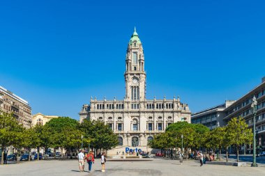 Porto, Portekiz, 12 Ekim 2022. Portekiz 'in Porto şehrinin belediye binası. Yüksek kalite fotoğraf