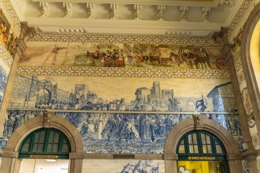  İçişleri de la estacion de tren Sao Bento, Oporto, Portekiz. Yüksek kalite fotoğraf