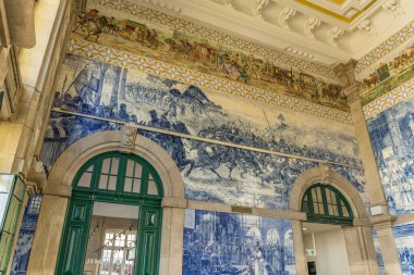  İçişleri de la estacion de tren Sao Bento, Oporto, Portekiz. Yüksek kalite fotoğraf