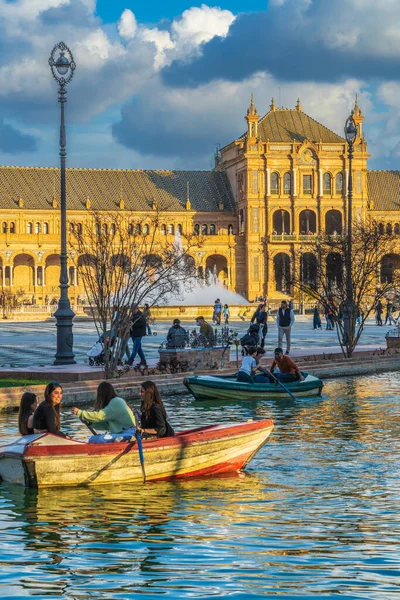 Sevilla Spanien März 2022 Blick Auf Den Schönen Plaza España — Stockfoto