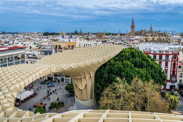 Sewilla Hiszpania Marca 2022 Widok Sewillę Metropol Parasol Znany Jako — Zdjęcie stockowe