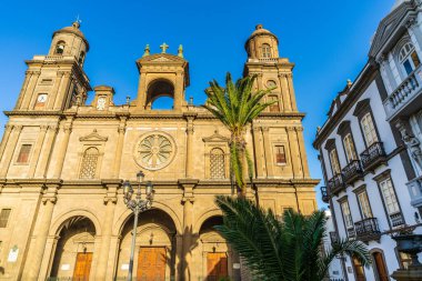 View of the Cathedral Basilica of Santa Ana in Las Palmas de Gran Canaria, Spain. High quality photo