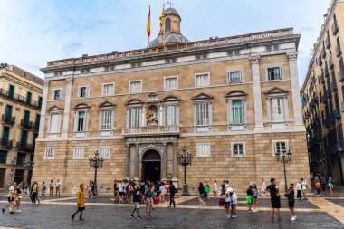 Barselona, İspanya, 13 Haziran 2023. Barcelona, Katalonya, İspanya 'daki Palau de la Generalitat. Yüksek kalite fotoğraf