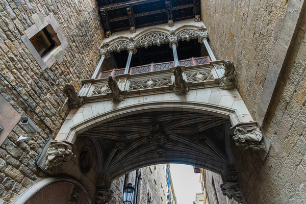 View Bishops Gate Portal Del Bisbe City Barcelona Catalonia Spain — Stock Photo, Image