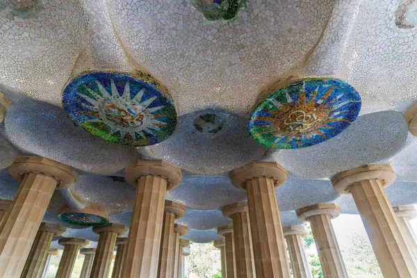 stock image Details park Guell in the city of Barcelona, Catalonia, Spain. High quality photo