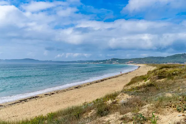 La Lanzada, A Lanzada 'nın O Grove ve Sanxenxo, Pontevedra, Galiçya' daki geniş sahili. Yüksek kalite fotoğraf