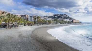 Almunecar, Granada, Endülüs, İspanya manzarası. Yüksek kalite fotoğraf