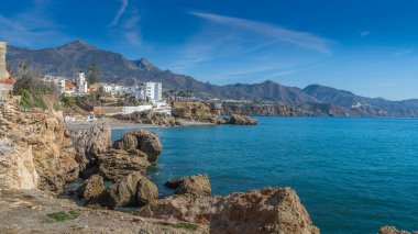 Nerja, İspanya, 13 Şubat 2024, Malaga, Endülüs, İspanya. Yüksek kalite fotoğraf