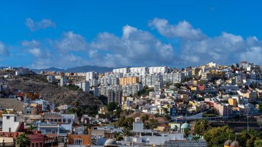 Las Palmas de Gran Canaria şehrindeki renkli evler. Kanarya Adaları. İspanya. Yüksek kalite fotoğraf