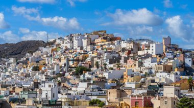Las Palmas de Gran Canaria şehrindeki renkli evler. Kanarya Adaları. İspanya. Yüksek kalite fotoğraf