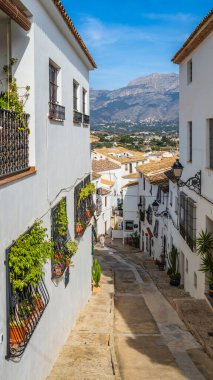 19 Şubat 2025. Altea, İspanya. Altea şehrinin sokakları, Alicante, Costa Blanca, İspanya. 