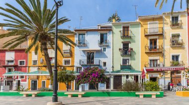 Villajoyosa, Alicante, 16 Şubat 2025. İspanya, Alicante Villajoyosa 'nın manzarası. Yüksek kalite fotoğraf
