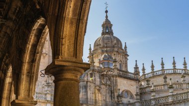 Santiago de Compostela Katedrali A Coruna, Galiçya 'da. Yüksek kalite fotoğraf