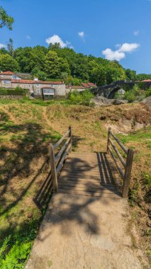 Ponte Maceira, A Coruna eyaletindeki güzel bir Galiçya köyü. Yüksek kalite fotoğraf