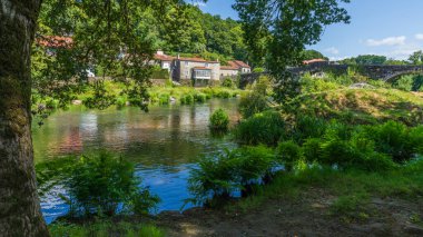 Ponte Maceira, A Coruna eyaletindeki güzel bir Galiçya köyü. Yüksek kalite fotoğraf