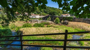 Ponte Maceira, A Coruna eyaletindeki güzel bir Galiçya köyü. Yüksek kalite fotoğraf