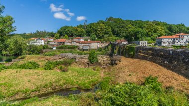 Ponte Maceira, A Coruna eyaletindeki güzel bir Galiçya köyü. Yüksek kalite fotoğraf