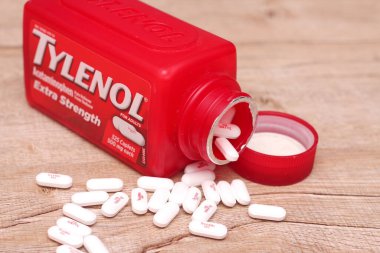 WASHINGTON, ABD - 15 Ekim 2022: 19 saat, baş ağrısı, ağrı kesiciler, ağrı kesiciler....