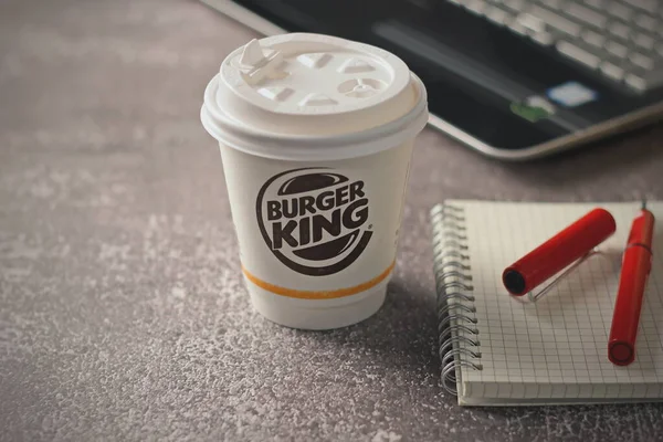 Washington Usa January 2023 Coffee Cup Mug Burger King Notebook —  Fotos de Stock