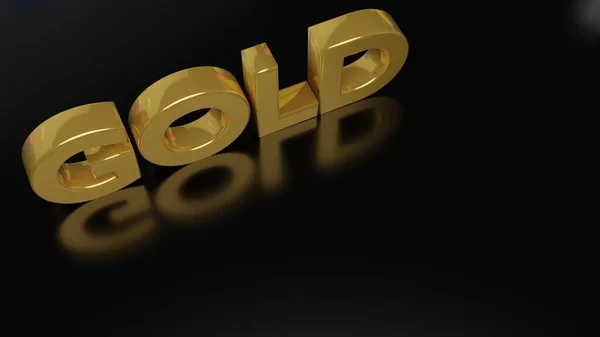Gold Word Sold Black Background Rendering Illustration — Foto Stock