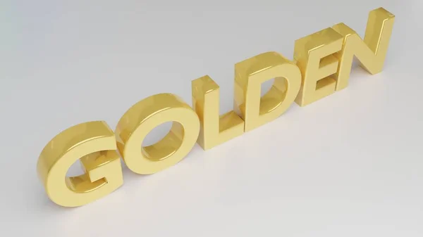 Objetivo Palavra Dourada Sobre Fundo Branco Renderização — Fotografia de Stock