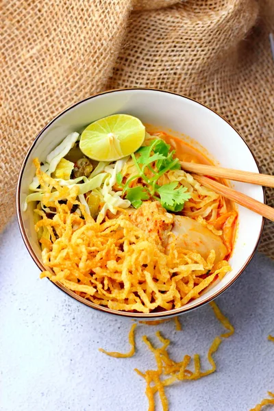 Khao Soi Recipe Khao Soi Khao Soi Kai Thai Noodles — Stock Photo, Image