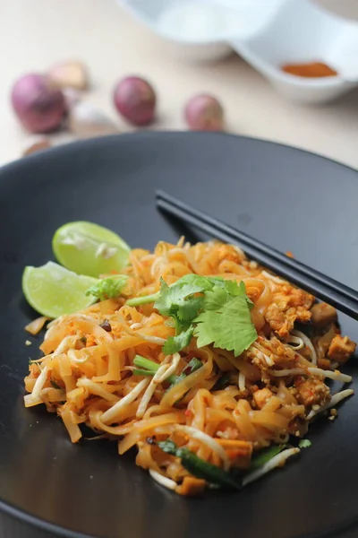 Ταϊλανδέζικο Φαγητό Pad Thai Stir Fry Noodles Στυλ Padthai — Φωτογραφία Αρχείου