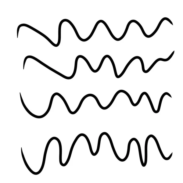 Set Wavy Zigzag Criss Cross Lines Vector Illustration — Stock Photo, Image
