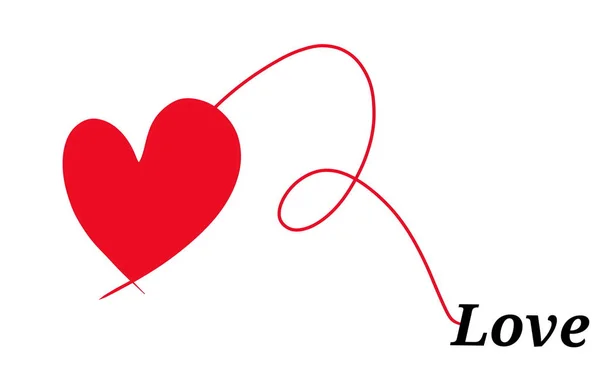 Червоне Серце Білому Тлі Символ Любові Векторні Ілюстрації — стокове фото