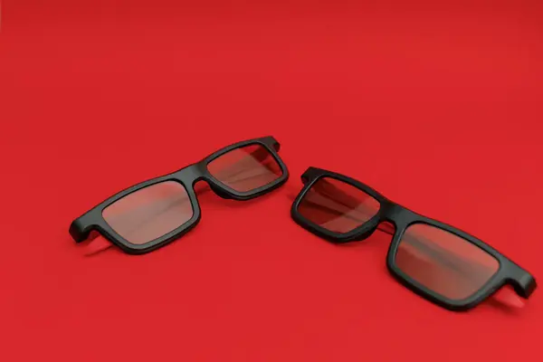 Óculos Sol Filme Fundo Vermelho — Fotografia de Stock