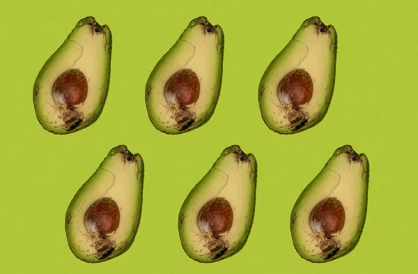 Collage Met Verwende Avocado Veelvouden Reclame Geen Verse Producten — Stockfoto