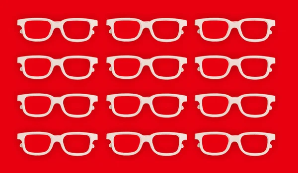 Collage Aus Mehreren Fassungen Für Weiße Brillen Werbecollage Aus Brillen — Stockfoto