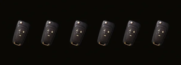 Ключи Машины Черном Фоне Баннер — стоковое фото