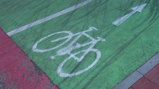 Обозначение Велосипедной Дорожки — стоковое видео
