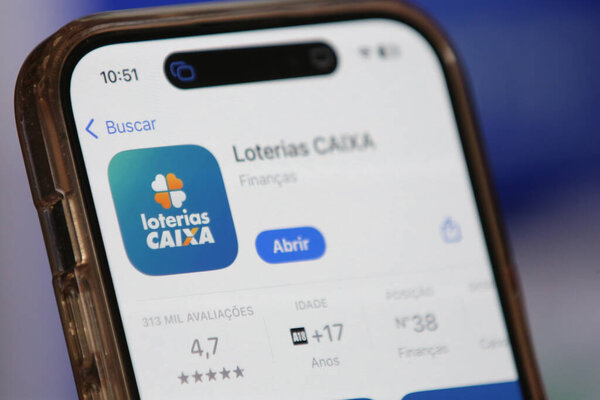 Lottery Draw in the Palm of Your Hand app with vibrant blue background.