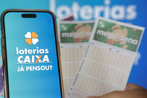 Lottery Draw in the Palm of Your Hand app with vibrant blue background.