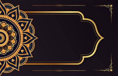 Altın Arabesk desenli Lüks Mandala Arkaplanı