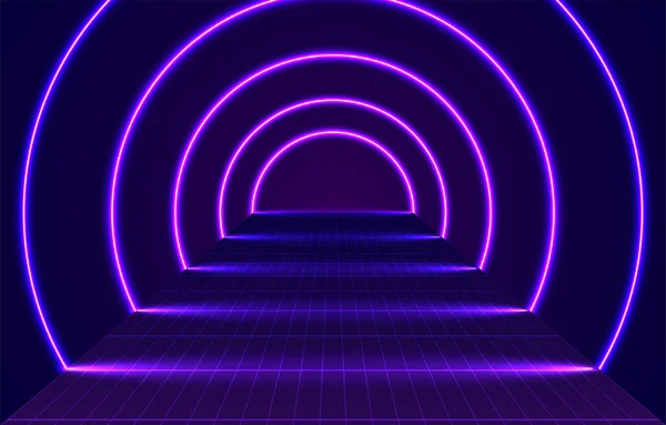 Abstraktní Neonová Světla Futuristické Pozadí — Stockový vektor