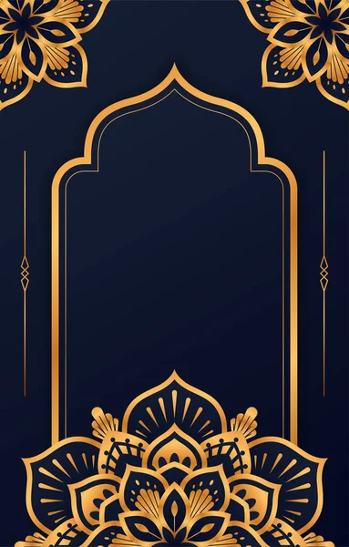 Розкішний Мандала Фон Золотими Арабесками Візерунок Арабська — стоковий вектор