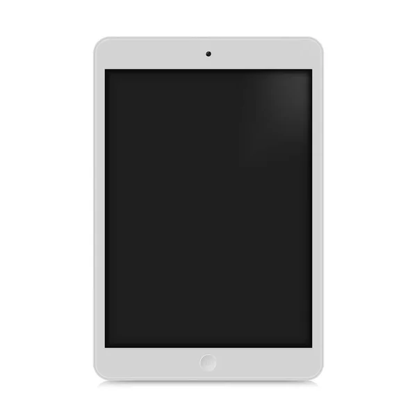 Gümüş 3D Gerçekçi Tablet PC Model Çerçevesi Ön Görünümlü Boş Ekran