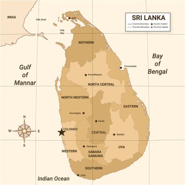Sri Lanka Çevre Sınırı Haritası