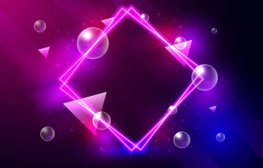 Gelecekçi Neon Işıkları Çerçeve Arkaplanı