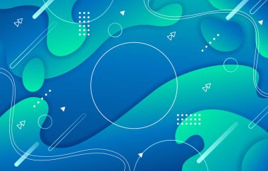 Yeşil ve Mavi Akışkan Dalga Arkaplanı