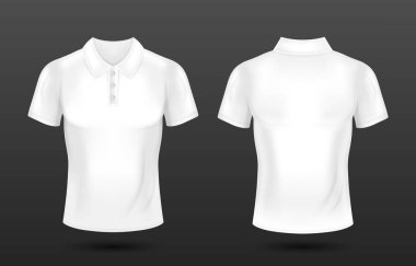 3D Gerçekçi Beyaz Polo Gömlek Model Şablonu