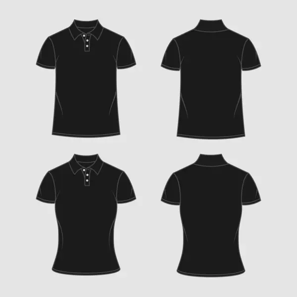 Siyah Polo Gömlek Özeti Çizim Şablonu
