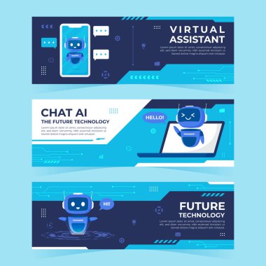 Chatbot Teknoloji Sanal Sanal Sanal Afiş Koleksiyonu